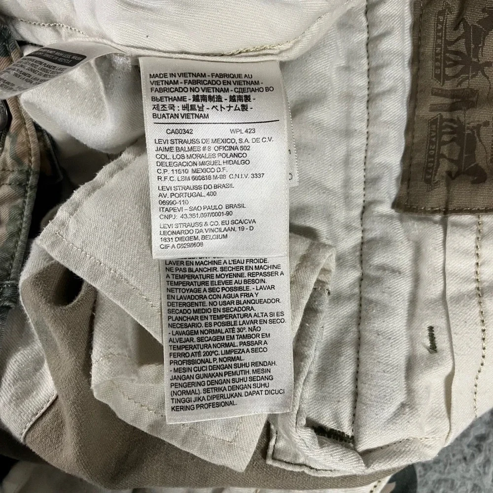 Levis Cargo Pants Men 36x31 Green Camo Outdoor Army Utility Grunge‎ Gorpcore y2k